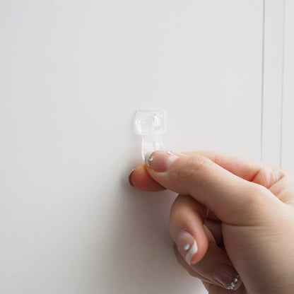 MOVELYST 240 Mini Clear Light Clips with 300 Adhesive Strips, Damage-Free Indoor Mini Wall Hooks for Hanging, Removable Clips for Christmas Decoration
