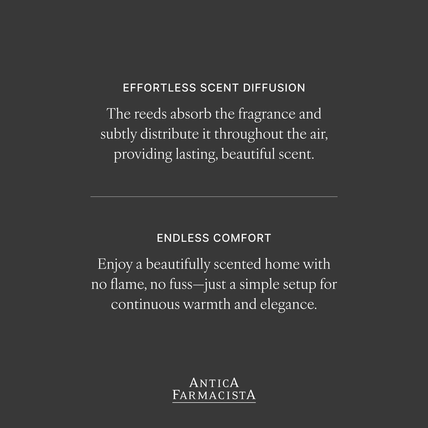 Antica Farmacista Home Ambiance Diffuser - Long-Lasting Reed Scent Diffuser - Luxury Room Freshener Gift - Sandalwood Amber, 8.45 fl oz