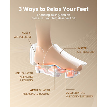 BOB AND BRAD Foot Massager with Heat and Remote, Shiatsu Deep Kneading Electric Feet Massager Machine for Plantar Fasciitis, Men Size 12