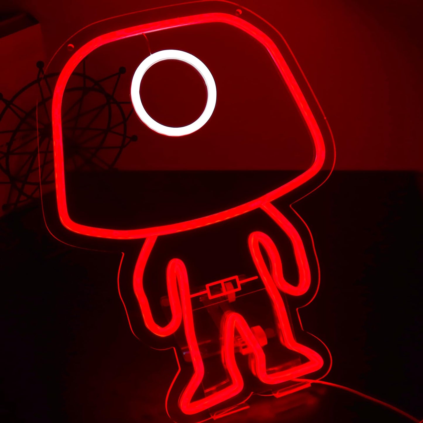 TOPQUALI Masked Worker Neon Sign for Wall Decor,Dimmable Led Neon Lights for Game Room Decorations,11.8 * 15.7Inch,Suitable for Home Bars,Game Rooms,Man Cave,Christmas Birthday Gifts