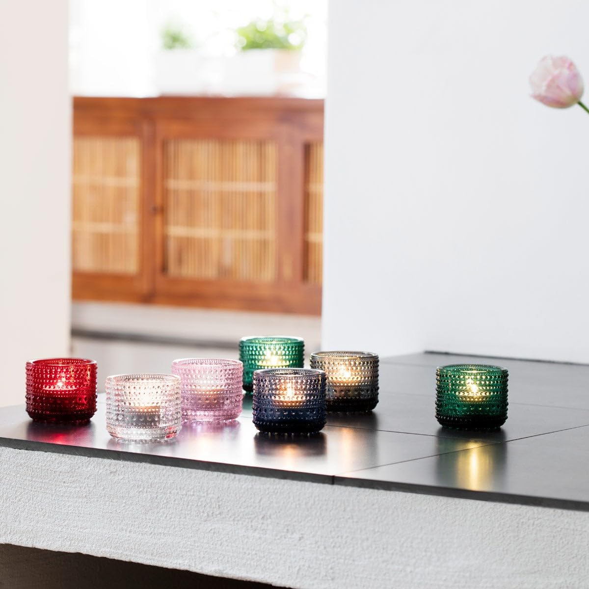 Iittala Kastehelmi Tealight Candleholders by Oiva Toikka (Grey)