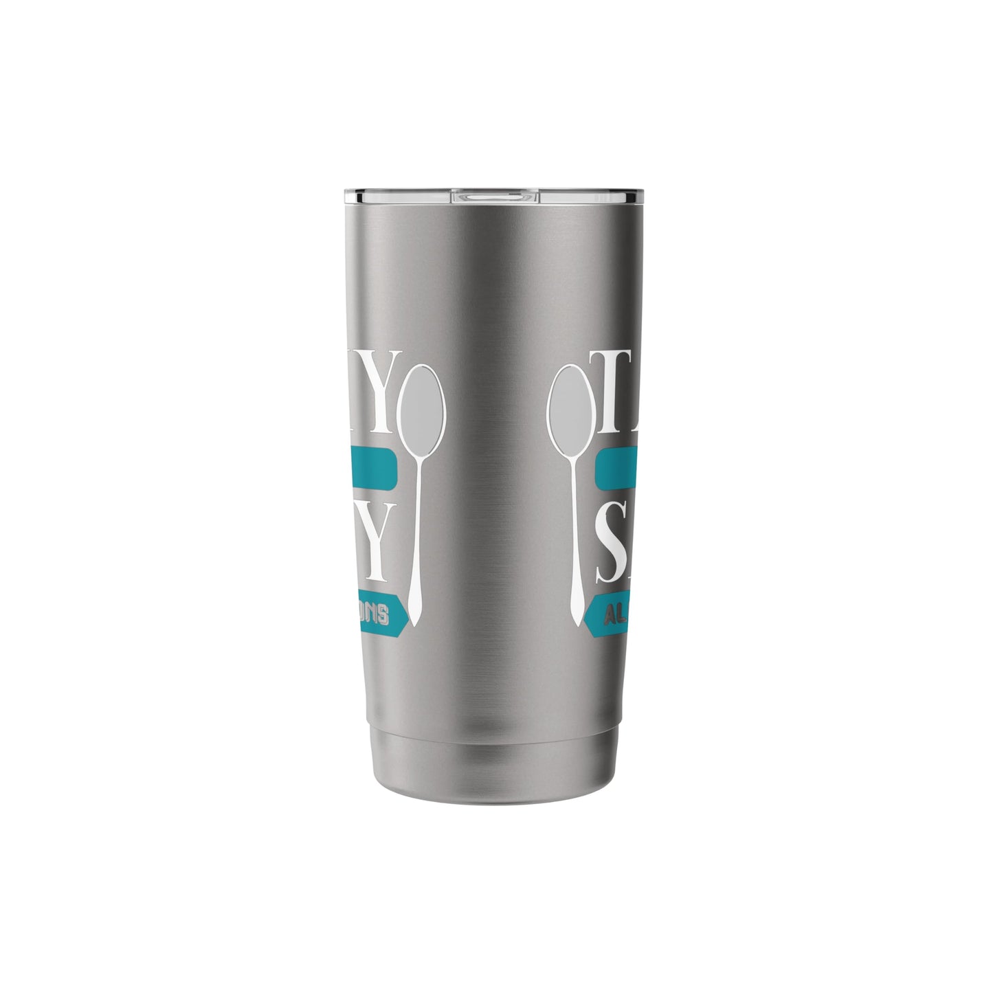 Salty Out Of Spoons POTS Salt Dysautonomia Turquoise Ribbon Stainless Steel Insulated Tumbler