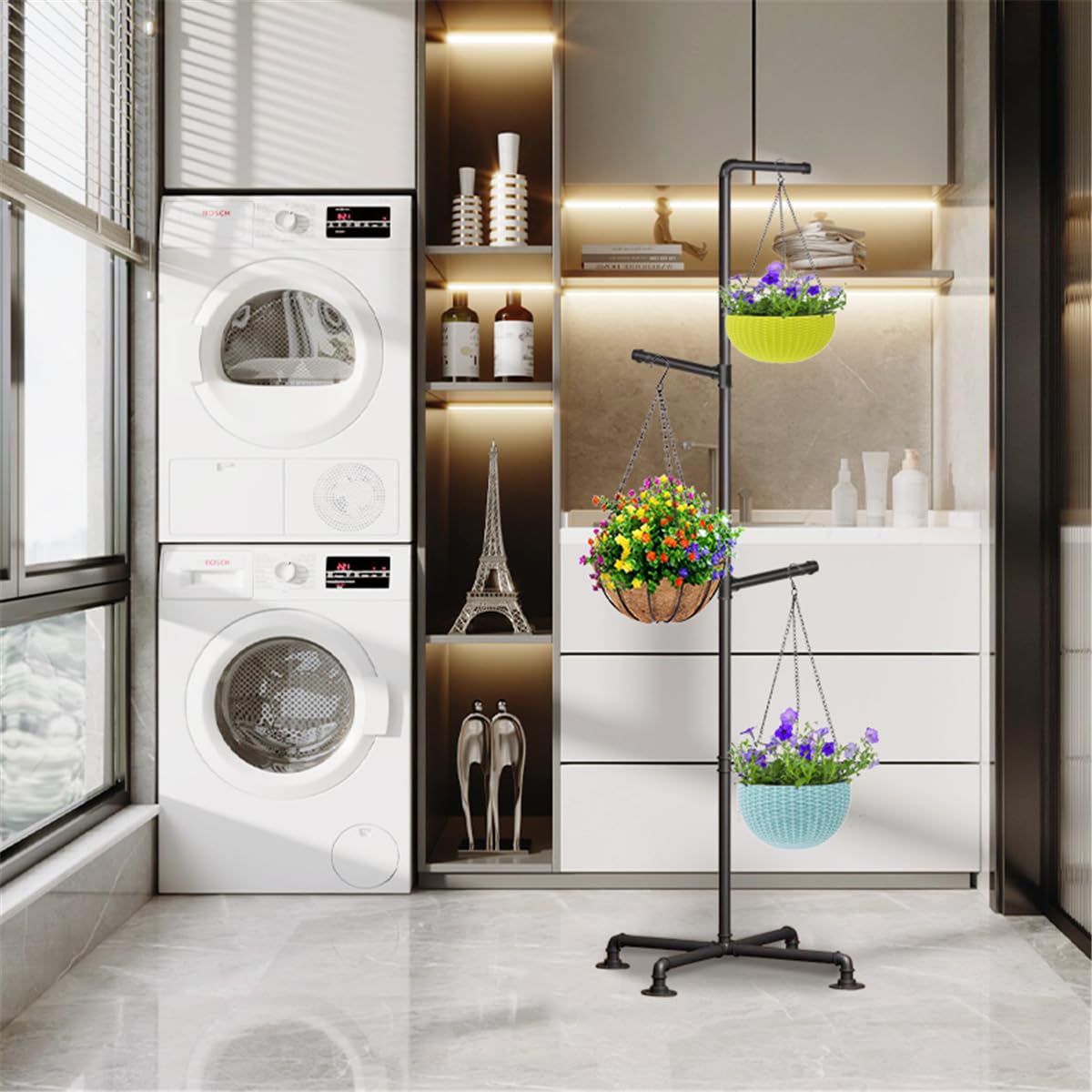 Lengfkus Plant Hanger Indoor,Corner Hanging Plant Stand,Heavy Duty Metal Hanging Plant Holder for Indoor Plants,Living Room,Balcony,Bedroom,Garden