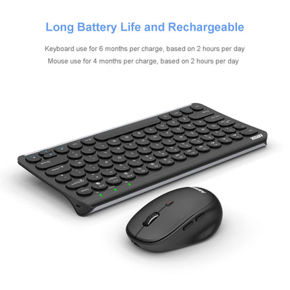 Arteck 2.4G Wireless Keyboard and Mouse Combo Ultra Compact Slim Stainless Full Size Keyboard and Ergonomic Mouse for Computer/Desktop/PC/Laptop and Windows 11/10/8 Build in Rechargeable Battery