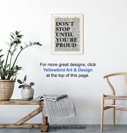 Home Office Inspirational Wall Art 11x14 - Motivational Quotes, positive Affirmation Wall Decor - Typography Art Poster - Entrepreneur, Classroom - Gift for Men Women - Gym Motivational Artwork