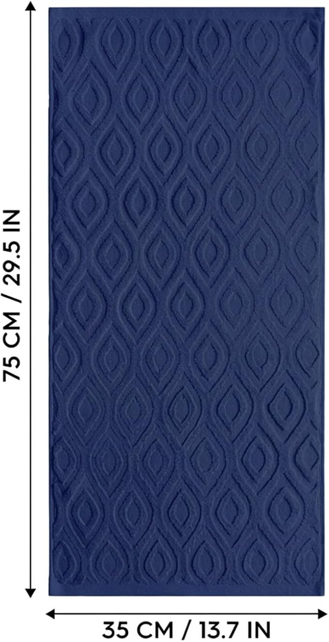 Artoid Mode 1 Pc Navy Blue 3D Diamond Grid Jacquard Hand Towels