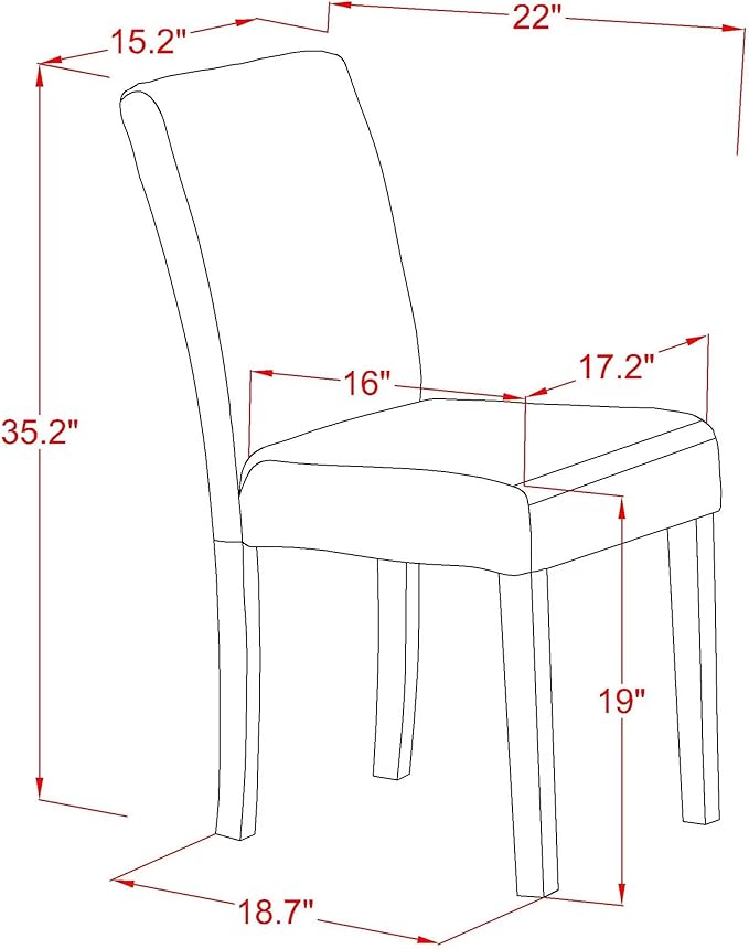 East West Furniture ABP1T61 Abbott Parson Dining Chairs