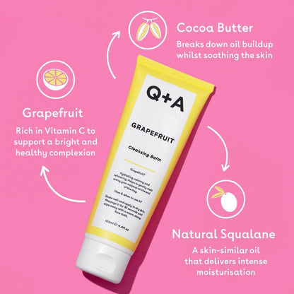 Q+A Grapefruit Cleansing Balm, Makeup Remover 125ml / 4.4fl Oz