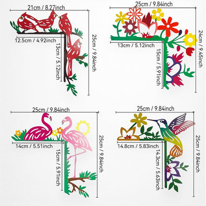 2024 Hand Painted Door Topper, Metal Double Sided Hummingbird Flower Cardinal Flamingo Starfish Leaf Funny Creative Door Frame Topper Corner Silhouette Wall Art Decor for Nature Lovers (Hummingbird)