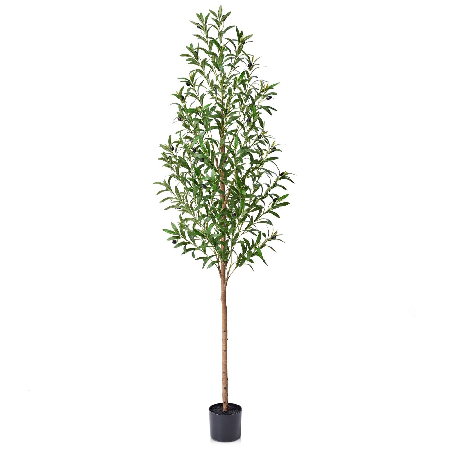 VeriNatural 6FT Artificial Olive Tree Indoor – Real Wood Trunk Tall Faux Olive Tree, Large Fake Potted Plant for Home Decor Living Room& Office Decor,VN245