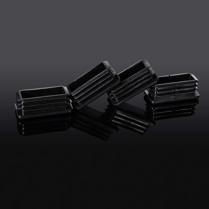 24 Pcs 1 x 2 Inch Rectangle Plastic Plugs Tubing End Caps Black Steel Tubing Plugs Fence Post End Caps for Pipe Cover Chair Leg Glide Inserts