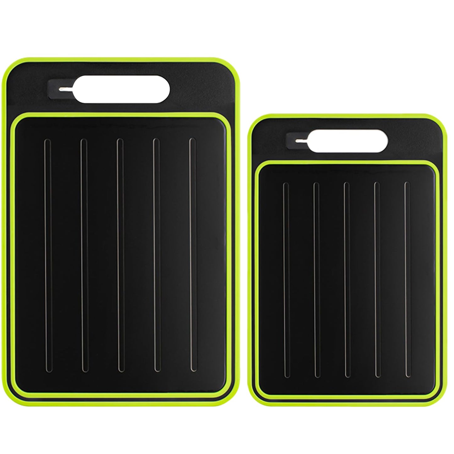 Cutting Board Double Sided,2 Pcs Vegetable Board With Sharpening Stone,Large Size+Small Size,Food Grade Stainless steel and Wheat straw PP Material,Eco-Friendly and Easy to Clean (black)