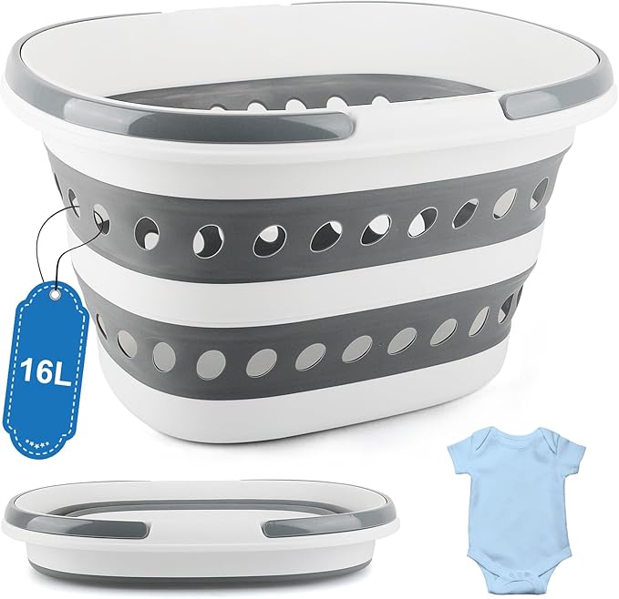 Laundry Basket Collapsible, 16L Small Clothes Hamper Pop-Up Laundry Baskets