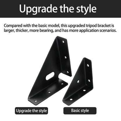 4 Pcs Heavy Duty Gusset Joints, Trapezi Corner Code, Bracket Corner Brace Bracket Fasteners, Furniture Shelf Support Joint Fasteners for Table, Chair Cabinet Bed Stabilization (Black)