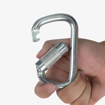 Heavy Duty Carabiner Clip Auto-Locking Climbing Carabiner 45KN=10000IBS Twist Lock Carabiner for Outdoor Climbing, Mountaineering, Rappelling, Camping, Hiking, Swing (CE Rated,D Shape),Gold
