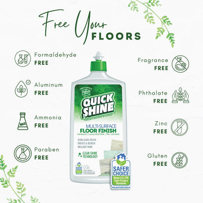Quick Shine Ultra Gloss Sealed Wooden Floor Finish Polish, 800ml