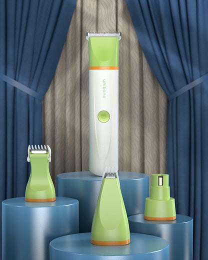 Unibono Dog Grooming Clipper Kit, Quiet Cordless Pet Clipper for Dogs & Cats, Silent Dog Cat Shaver for Paws, Claws, Eyes, Ears, Face with Grooming Scissors Comb, Green
