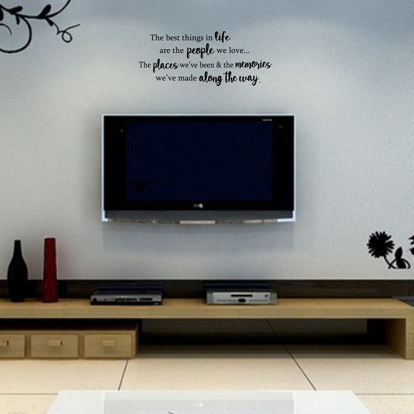 The Best Things in Life are The People We Love The Places We've Been and The Memories Vinyl Wall Decal Quotes Inspirational Sayings Wall Art Living Room Wall Stickers Home Decoration