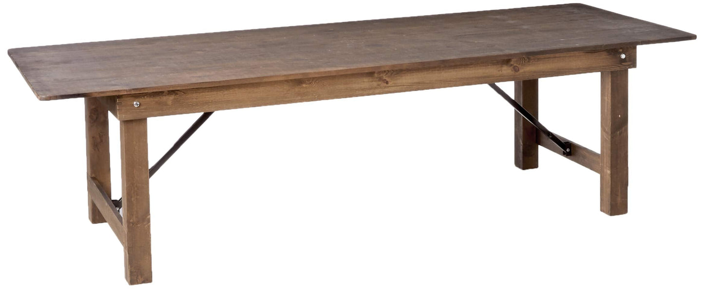 Flash Furniture HERCULES Series 9' x 40'' Antique Rustic Folding Farm Table and Two Bench Set