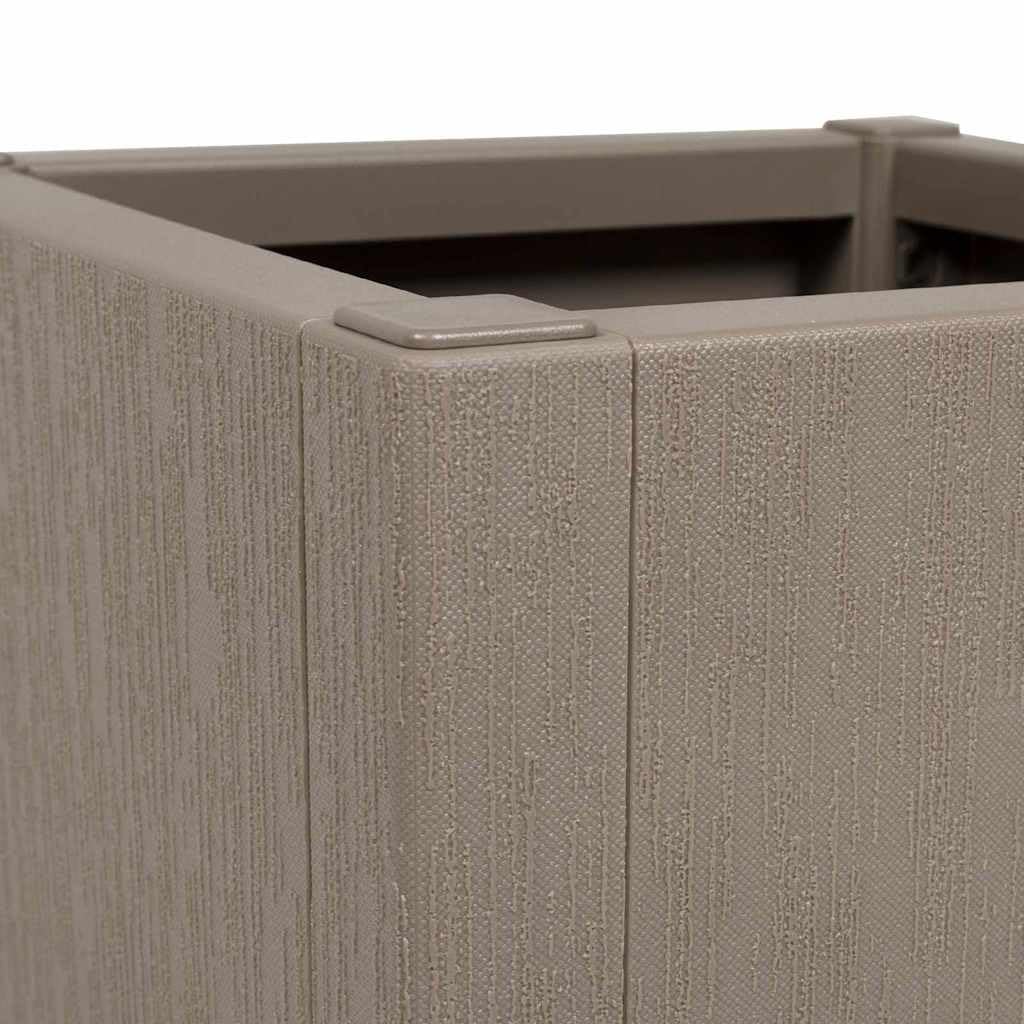 Makastle Garden Planter, Decorative Outdoor Flowerpot for Vegetables, Flowers and Succulents in for Backyard, Patio, 14.2x14.2x13.8 in Light Brown Polypropylene