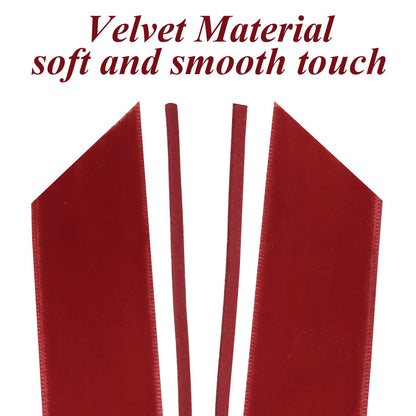 12Pcs Red Velvet Ribbon Bows Christmas Tree Decorations,5in x 10in Xmas Ornaments for Tree Home Party Front Door Wreath Holiday Decor