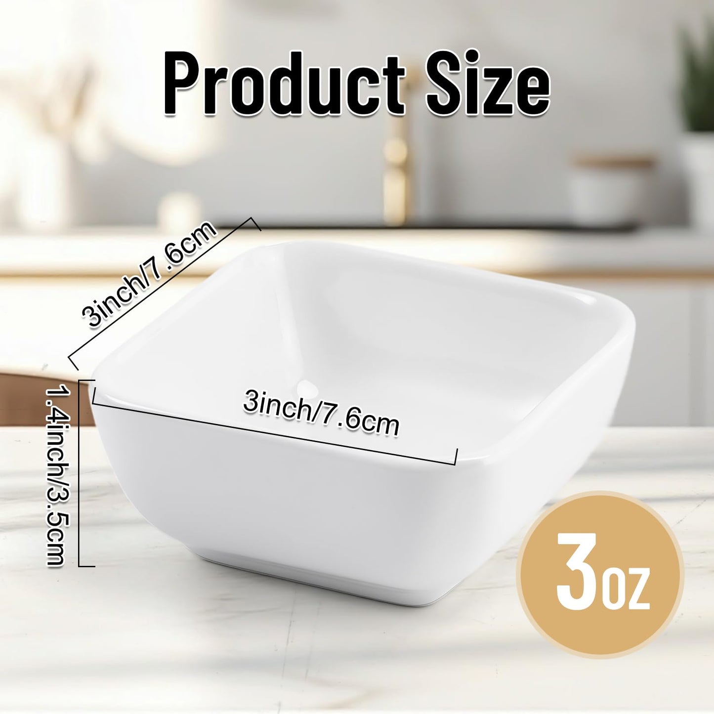 IJRPLM 6 Pack Ceramic Dip Bowls, 3 Oz Small Dipping Bowl, White Ceramic Dip Bowls Set, Porcelain Dipping Sauce Bowl, Soy Sauce Dishes for Soy Condiment BBQ Ketchup Sushi