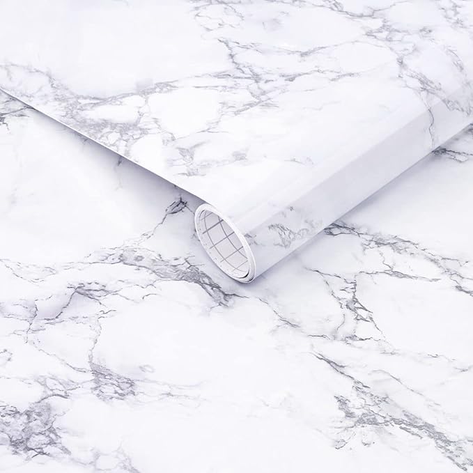 Arthome White Marble Contact Paper
