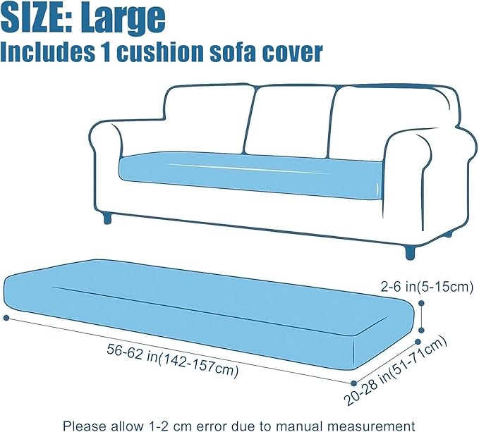 Smiry Waterproof Couch Cushion Covers, Stretch Jacquard Thick Sofa Cushion