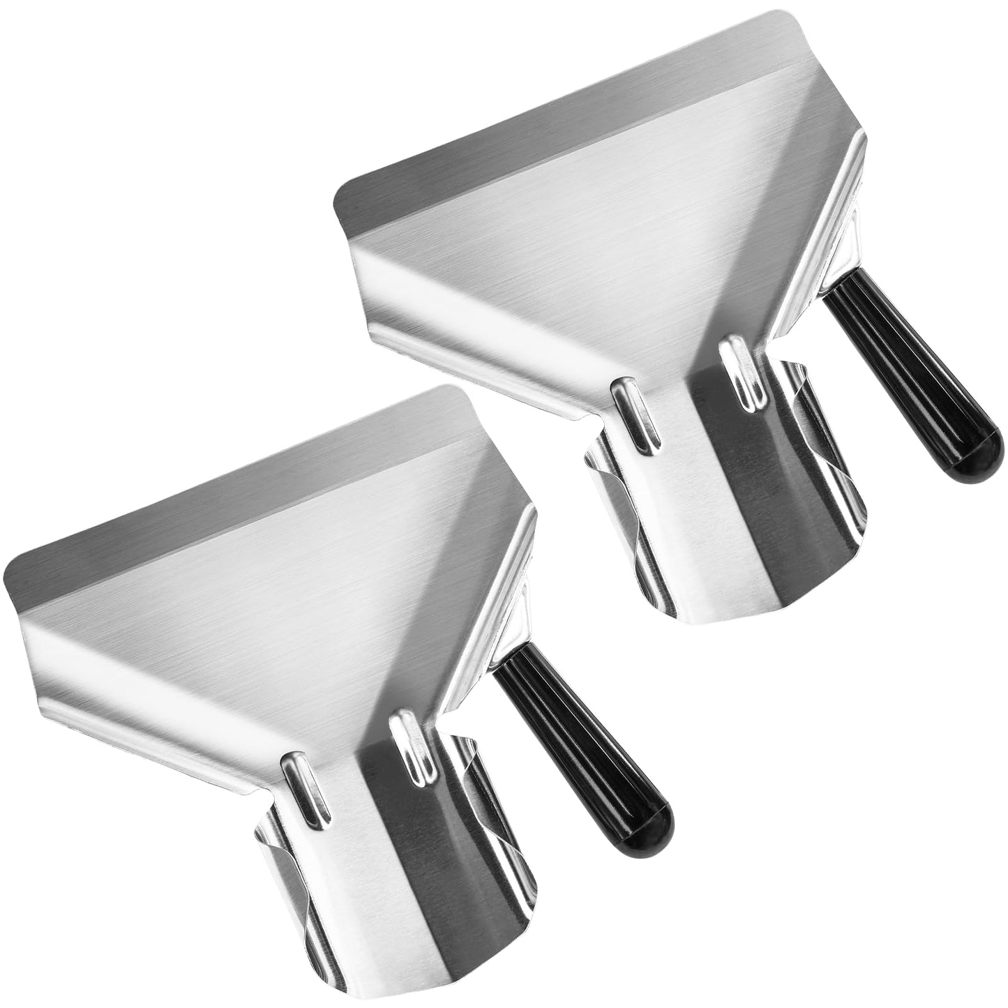 Bonsicoky 2 Pcs Stainless Steel French Fry Popcorn Scoop, Quick Fill Tool for Food Bags & Boxes, Multipurpose Utility Scooper for Bagger French Fries, Snacks, Desserts, Ice, Dry Goods