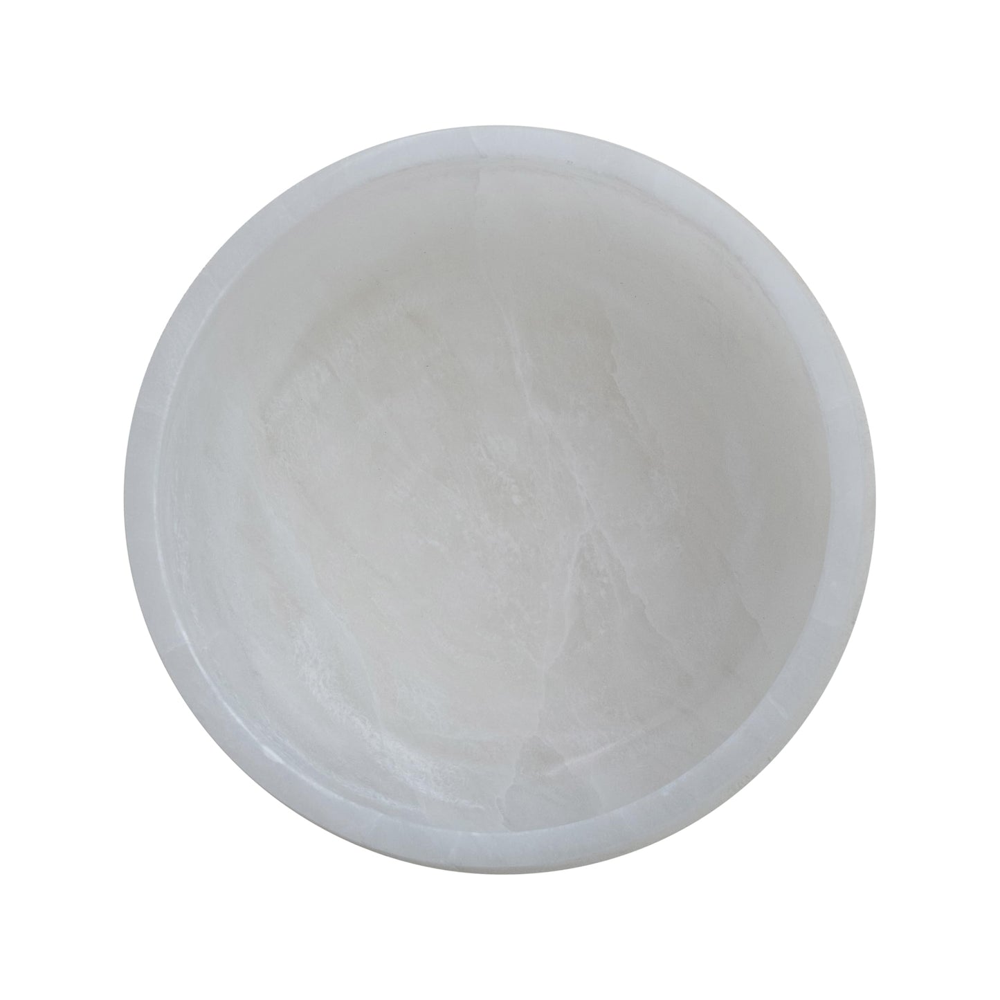 Creative Co-Op Round Alabaster Bowl, White