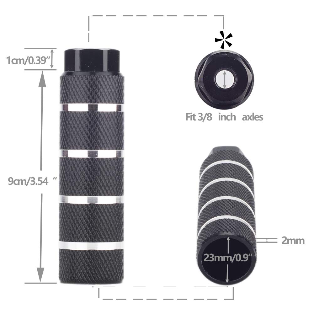 Bike Pegs 2Pcs Aluminum Alloy Anti-Skid Lead Foot Bicycle Pegs 3/8 inch Axles