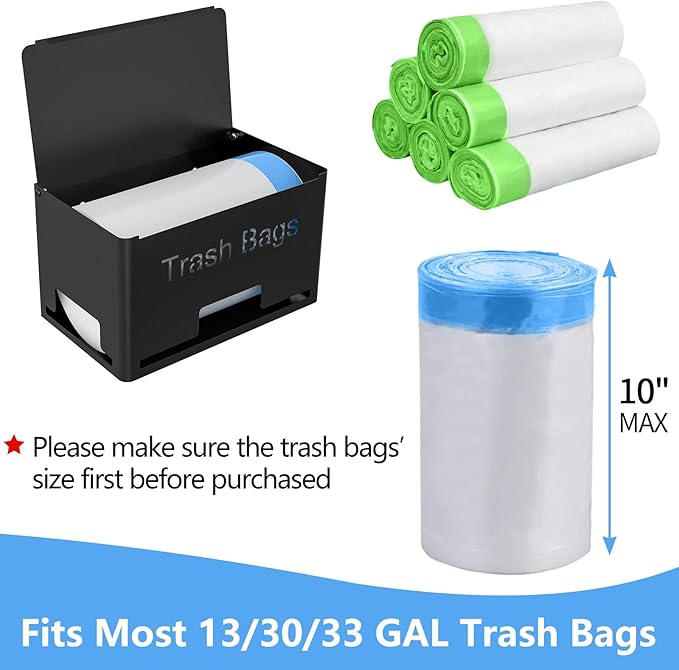 Large Trash Bag Holder Dispenser, Metal Garbage Bag Dispenser Roll Holder