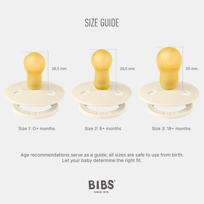 BIBS Dummies Colour 4-Pack, BPA Free Dummy Pacifier, Round Nipple Soothers, Natural Rubber Latex, Made in Denmark. 6-18 Months (Pack of 4), Baby Boy Colours