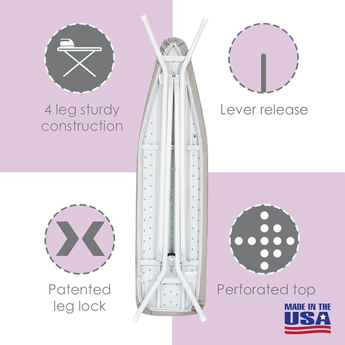 Full Size Ironing Board Made in USA – Space Gray by Seymour Home Products 4
