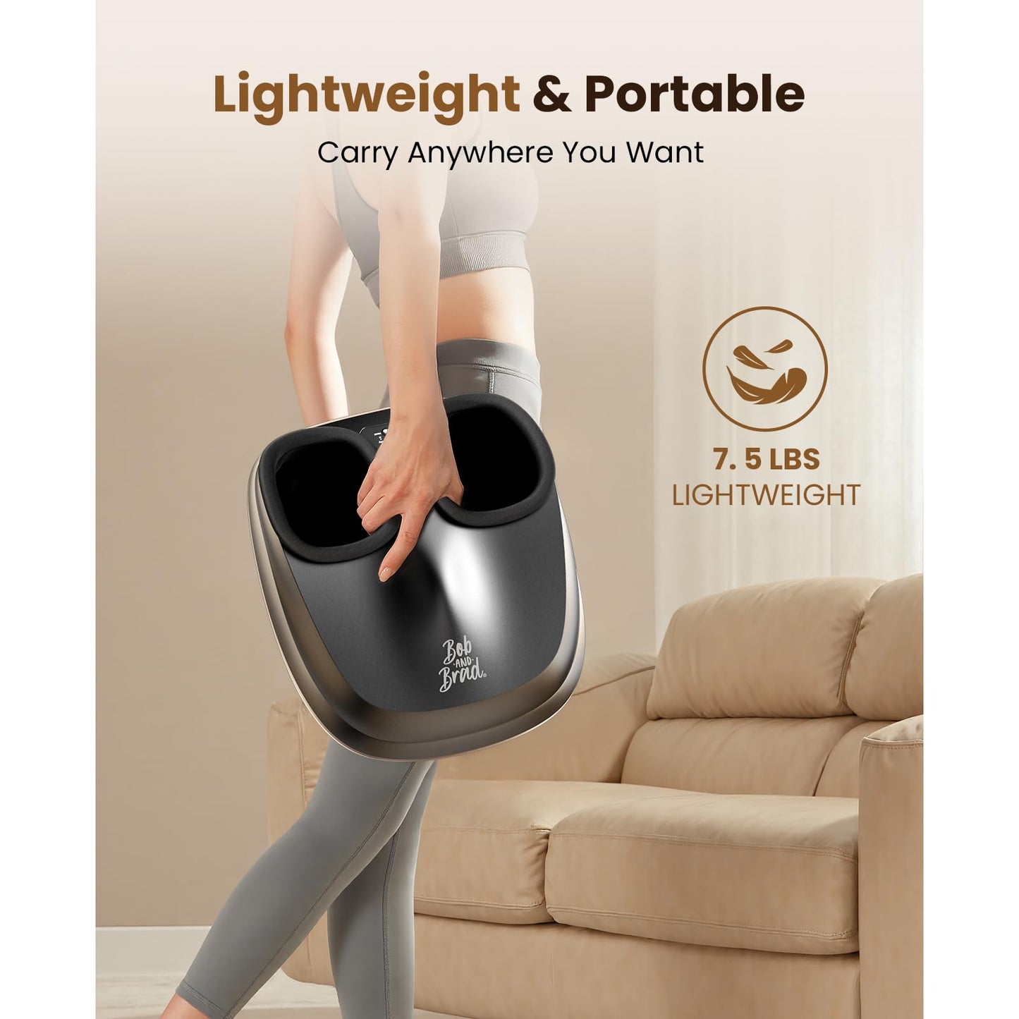 BOB AND BRAD Foot Massager with Heat and Remote, Shiatsu Deep Kneading Electric Feet Massager Machine for Plantar Fasciitis, Men Size 12