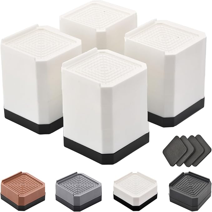 EclatBain Bed Risers Furniture Risers Heavy-Duty Rectangular Adjustable Block