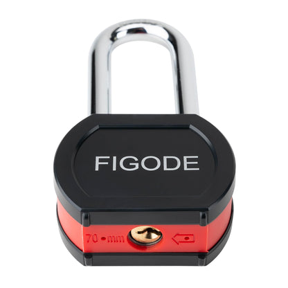 FIGODE® Large Sturdy Steel Locks with 4 Same Keys, Heavy Duty Padlock, 2-3/4" Wide, 2.7" Long Shackle Locks for Door, Gate, Storage, Fence, Shed, Latch. 2 Pack Keyed Alike