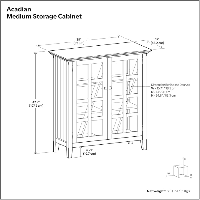 SIMPLIHOME Acadian Storage Cabinet