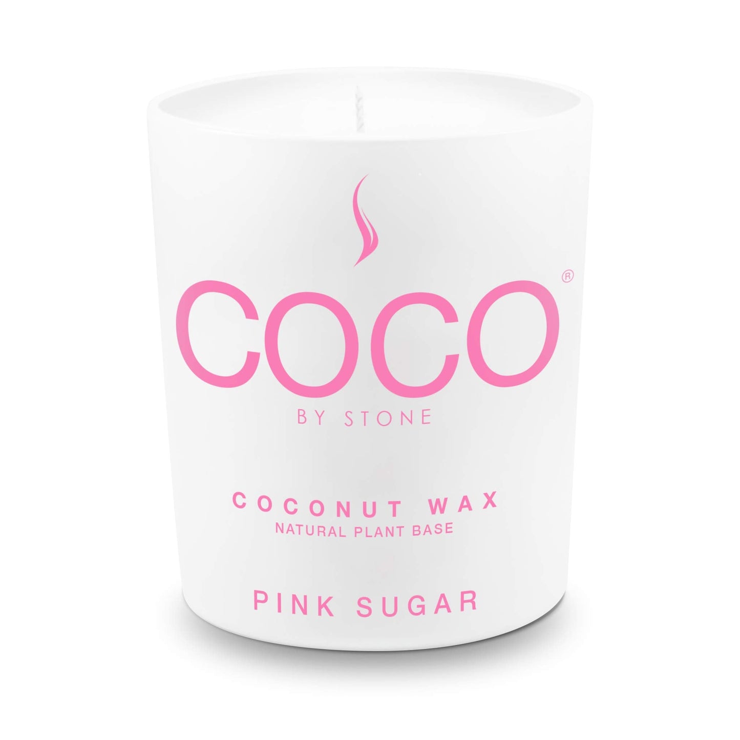 COCO by Stone 11oz Candle, Coconut Apricot Wax Candle for Home (Pink Sugar) Home Fragrance Products, 1 Wick Candle, Enhance Indoor Aroma, Vegan & Cruelty-Free, Clean Burning and Hand Poured Candle