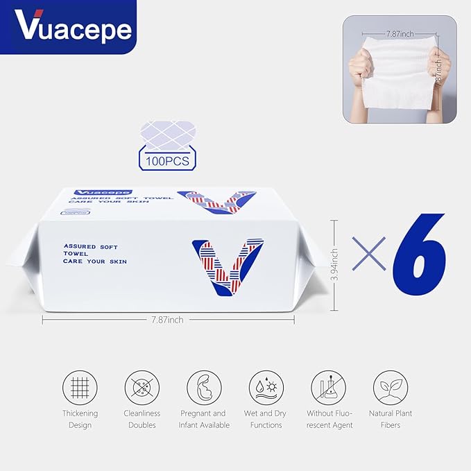 Disposable Cotton Facial Towels, Face Drying Towels