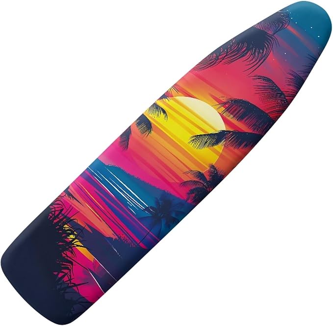 GLENLCWE Hawaiian Palm Watercolor Sunset Ironing Board Cover, 54x15 inches
