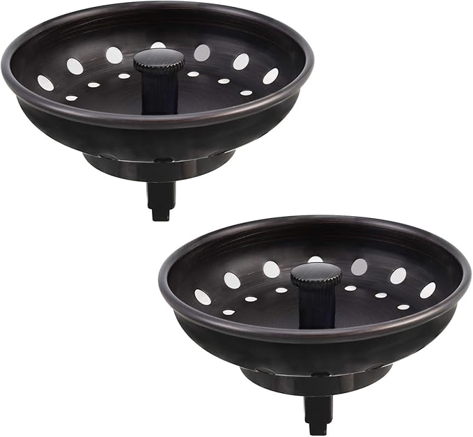 KONE Kitchen Sink Stopper and Strainer 2 Pack Oil Rubbed Bronze Sink Basket