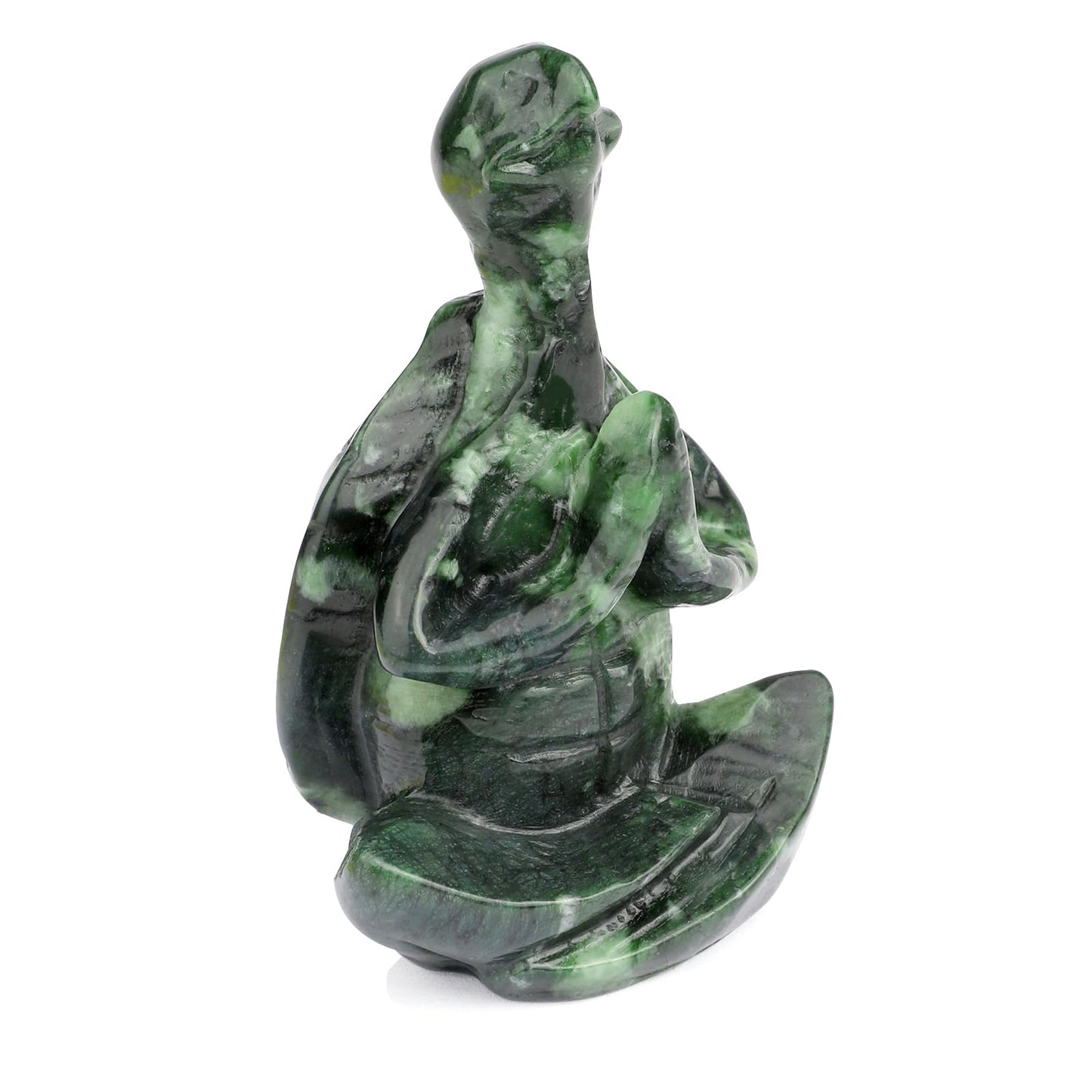 gemshan Jade Turtle Statue for Decoration - Hand Carved Healing Crystal Figurine for Office Desk, Beach House Decor & Feng Shui Gifts