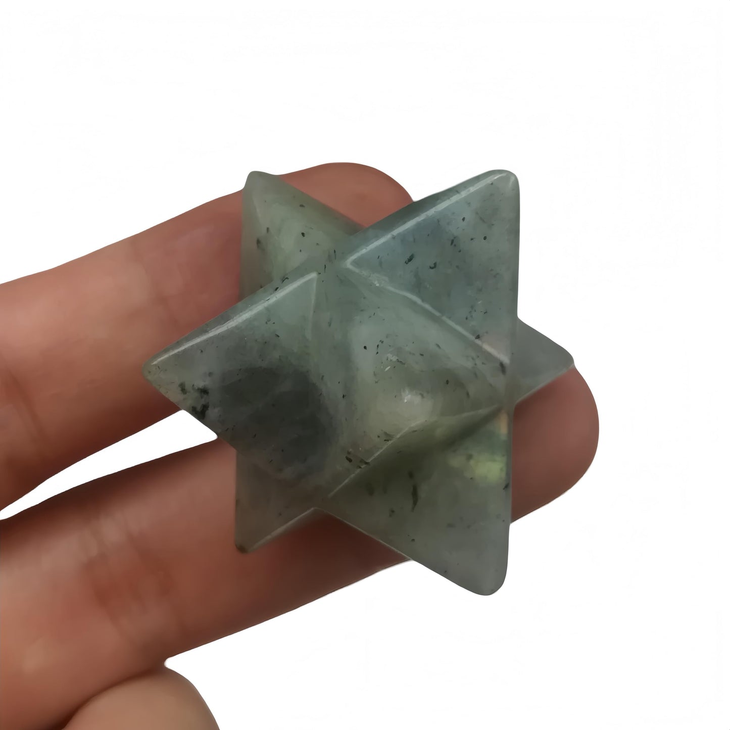 Afucats Natural Moonstone Crystal Merkaba Star Sacred Meditation Energy Healing Chakra Indoor Decorative Stone,1 Inchs Hexagram Spiritual Stone for Meditation