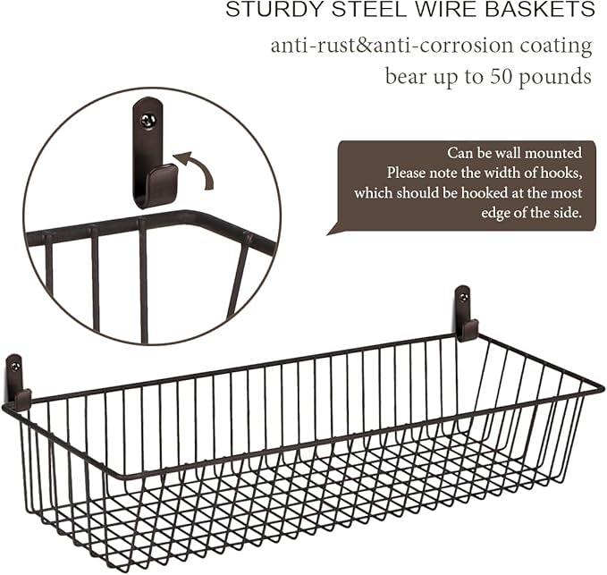 Farmhouse Decor Metal Wire Storage Organizer Bin Basket