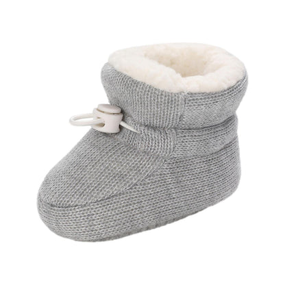 outfit spring Baby Winter Warm Fleece Bootie, Newborn Non-Slip Soft Sole Winter Shoes Sock Shoes Cute Adjustable Crawling Shoes Prewalker Boots for Girls Boys Toddler 0-18 Months Gray 6-12 Months