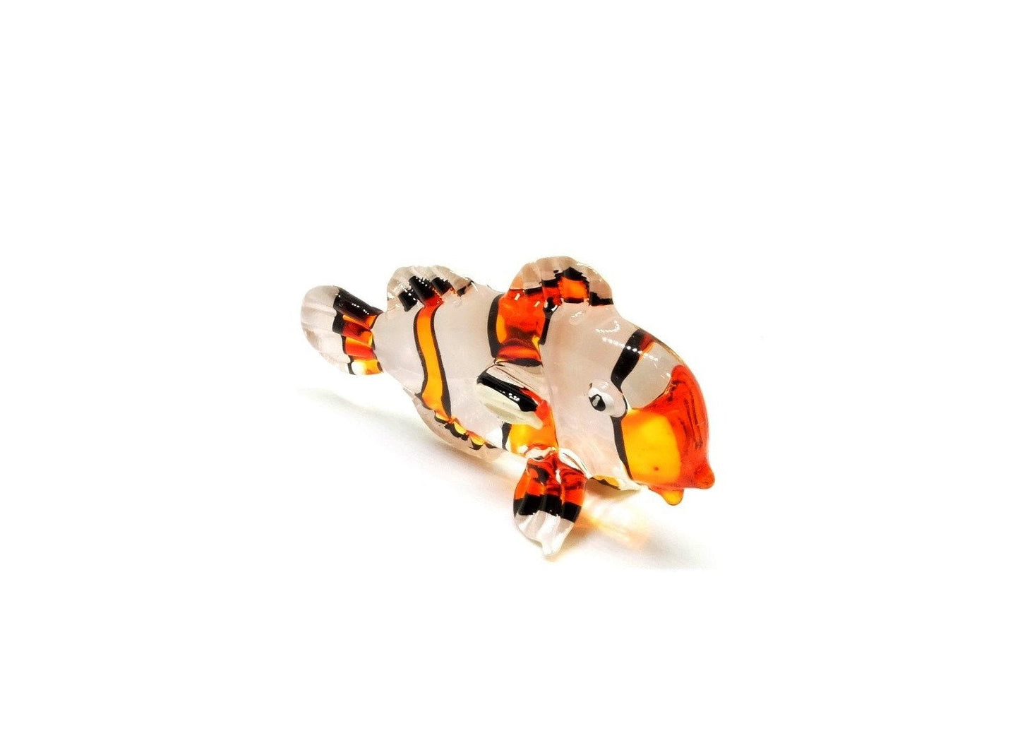 Handmade Mini 2" Clownfish Nemo Fish Figurine Art, Cool Stuff, Miniature Animals, Home or Garden Decor Gift Ideas