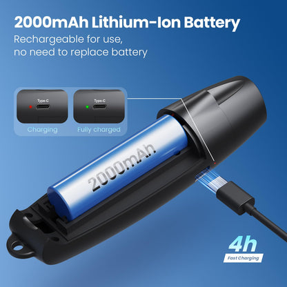UNIWA Electronic Whistle with USB Charging, 3 Tone & 3 High Volume Hand Emergency Whistle for Referee Coaches Teacher, Outdoor Sport Game Camping Safety Electric Whistle with Lanyard - Black