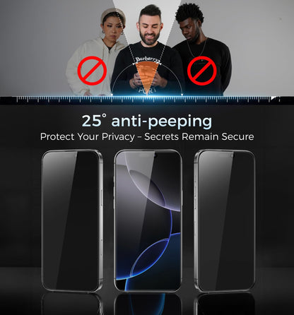 MAGIC JOHN 3rd Gen Upgraded for iPhone 16ProMax Privacy Screen Protector 6.9 Inch,25°Anti-Spy Screen,Shockproof Tempered Glass,Auto Dust-Removal,Bubble Free,Easy Installation,2 Pack