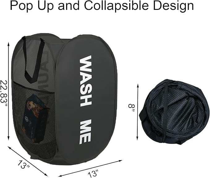 Collapsible Laundry Basket Foldable Laundry Hamper Pop Up Basket Dirty Clothes